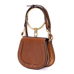 Chloé Nile Bracelet Bag  en  Brown Cuero de ternero