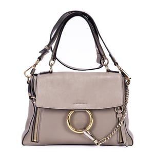 Chloé Faye Day Small en  gris Cuero de ternera