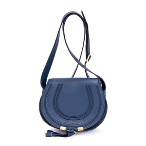 Chloé Small Marcie Saddle Small en  Marina Cuero de ternero