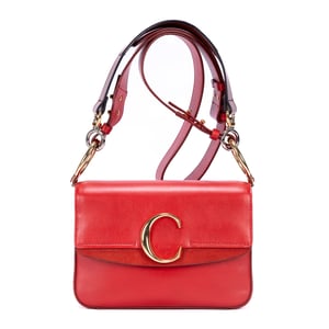 Chloé Medium C Bag Medium en  rojo Cuero de ternera
