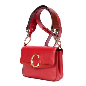 Chloé Medium C Bag Medium en  rojo Cuero de ternera