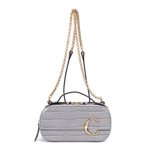 Chloé C Crossbody  en  gris Cuero de ternero