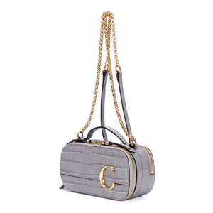 Chloé C Crossbody  en  gris Cuero de ternero