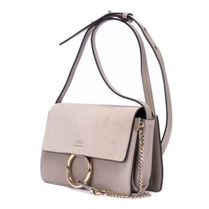 Chloé Faye Small en  gris Cuero de ternera
