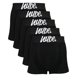Pack de 5 Calzoncillos Boxer de Algodón para Niños Negros con Elasticidad