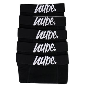 Pack de 5 Calzoncillos Boxer de Algodón para Niños Negros con Elasticidad