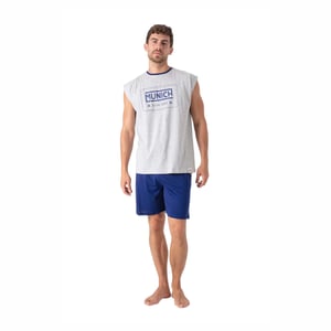 Pijamas de verano sin mangas para hombre con amplias sisas MU19