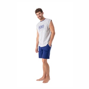 Pijamas de verano sin mangas para hombre con amplias sisas MU19