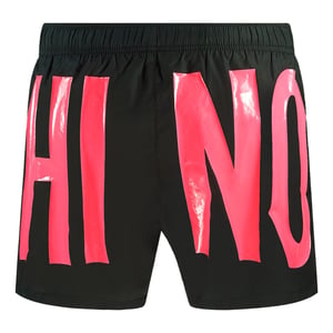 Bañador Negro Con Logo Rosa Grande De Moschino