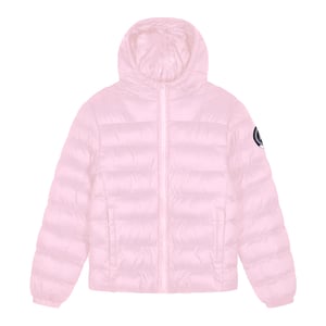 Chaqueta acolchada para niñas, abrigo de invierno con capucha en color rosa