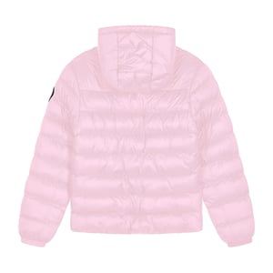 Chaqueta acolchada para niñas, abrigo de invierno con capucha en color rosa