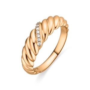 Luxenter Anillo acabado oro amarillo de 18k y Circonita Brillante - Bododo