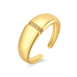 Anillo Luxenter de Aleación de Metal y Circonita Brillante acabado en oro amarillo de 18k - Dushli