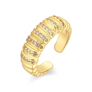 Anillo Luxenter de Aleación de Metal y Circonita Brillante acabado en oro amarillo de 18k - Bakla