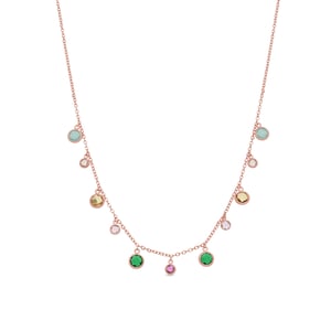 Collar Luxenter de Aleación de Metal y Circonita Multicolor acabado en oro rosa de 18k - Huis