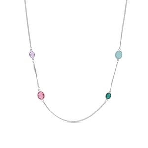 Luxenter Collar de Circonita Multicolor acabado en rodio - Nodiya