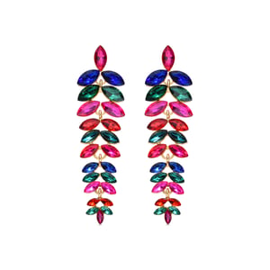 Luxenter Pendientes de Cristal Multicolor acabado en oro amarillo de 18k - Tayris