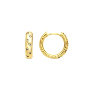 Luxenter Pendientes acabado oro amarillo de 18k y Circonita Brillante - Yase