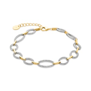 Luxenter Pulsera de Plata de Ley 925 y Circonita Brillante acabado oro 18k - Phinthe