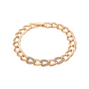 Luxenter Pulsera acabado oro amarillo de 18k y Circonita Brillante - Uryo