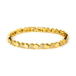 Luxenter Pulsera de Circonita Brillante acabado en oro amarillo de 18k - Lyth