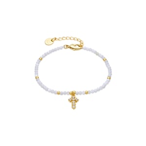 Luxenter Pulsera de Madreperla Blanca acabado en oro amarillo 18k - Nyali