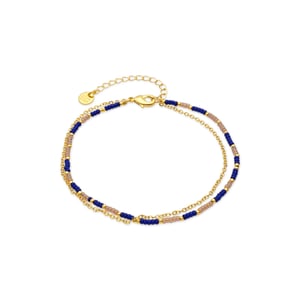 Pulsera Luxenter de Aleación de Metal y Cristal Azul Oscuro acabado en rodio - Zasau