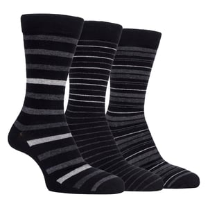 Paquete de 3 calcetines de vestir para hombres de rayas de bambú, suaves y transpirables