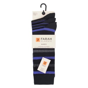Paquete de 3 calcetines de vestir de bambú a rayas para hombre, suaves y transpirables