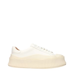 Zapatillas de plataforma de cuero blanco Jil Sander