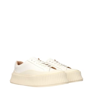 Zapatillas de plataforma de cuero blanco Jil Sander