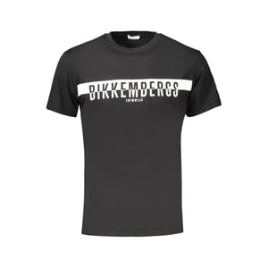 Camiseta de algodón negra para hombre Bikkembergs