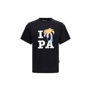 Camiseta de algodón negra Palm Angels