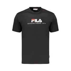 Camiseta de algodón negra para hombre Fila