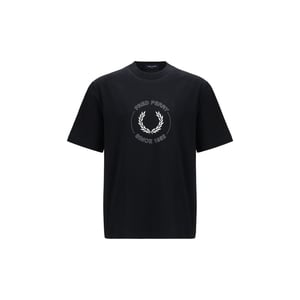 Camiseta de algodón negra Fred Perry