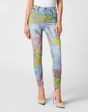 Jegging De Cintura Alta Bombing Graffiti
