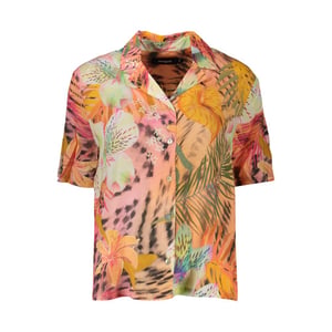 Camisa de mujer de viscosa naranja Desigual