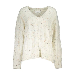 Suéter de Mujer de Acrílico Blanco Desigual