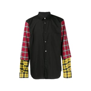 Camisa de Algodón Negra con Patrón Comme Des Garçons