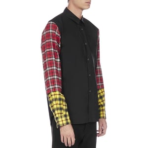 Camisa de Algodón Negra con Patrón Comme Des Garçons
