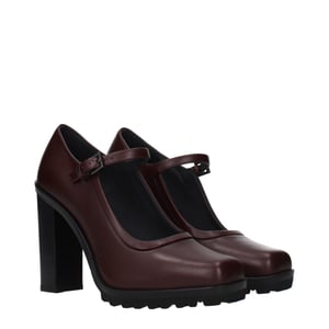 Pumps de tacón alto de cuero marrón Max Mara