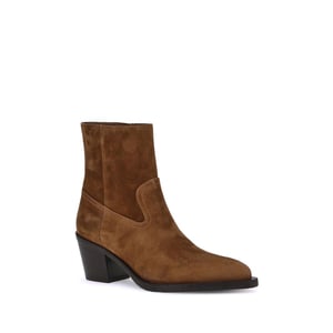 Botas de Tobillo de Cuero de Ternera Marrón Stuart Weitzman