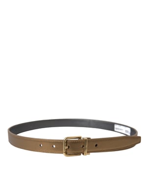 Cinturón de piel de ternera dorada metálica con hebilla de metal de Dolce & Gabbana