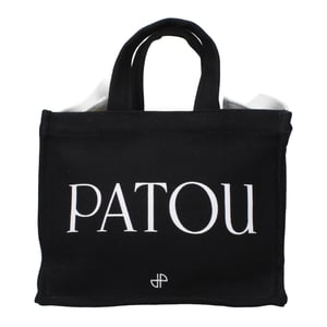 Bolso de mano de algodón negro Patou