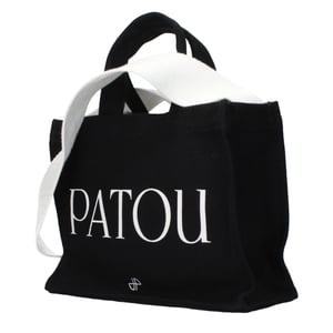Bolso de mano de algodón negro Patou