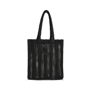 Bolso de Hombro de Rafias Negras PINKO