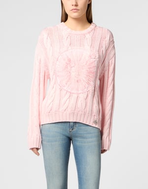 Round Neck Pullover Sun Tattoo