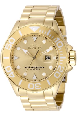 Invicta Grand Diver 48613 Reloj de Hombre - Movimiento de Cuarzo - Acero Inoxidable con Esfera Dorada - 52 mm