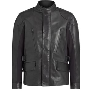 Chaqueta De Moto De Cuero Negra Belstaff Mailstrom