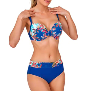 Bikini de mujer con aros y parte inferior de cintura alta TEGB1853C